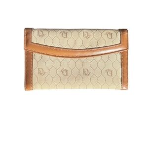 Vintage Céline Macadam Carriage & Horseshoe Canvas Wallet/Card Holder